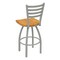 Holland Bar Stool Co 36" Swivel Bar Stool, Nickel Finish, Med Oak Seat 41036ANMedOak - alternate 2